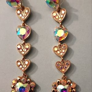 Iridescent heart earrings